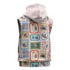 Australia Wildlife Christmas Stamp Sleeveless Hoodie Pink Aussie Native Animal Seamless Pattern