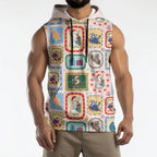Australia Wildlife Christmas Stamp Sleeveless Hoodie Pink Aussie Native Animal Seamless Pattern