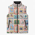 Australia Wildlife Christmas Stamp Sleeveless Puffer Jacket Pink Aussie Native Animal Seamless Pattern