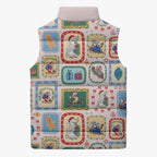 Australia Wildlife Christmas Stamp Sleeveless Puffer Jacket Pink Aussie Native Animal Seamless Pattern
