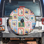 Australia Wildlife Christmas Stamp Spare Tire Cover Pink Aussie Native Animal Seamless Pattern