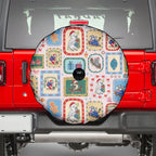 Australia Wildlife Christmas Stamp Spare Tire Cover Pink Aussie Native Animal Seamless Pattern