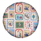 Australia Wildlife Christmas Stamp Spare Tire Cover Pink Aussie Native Animal Seamless Pattern