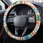 Australia Wildlife Christmas Stamp Steering Wheel Cover Pink Aussie Native Animal Seamless Pattern