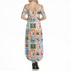 Australia Wildlife Christmas Stamp Summer Maxi Dress Pink Aussie Native Animal Seamless Pattern