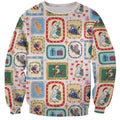 Australia Wildlife Christmas Stamp Sweatshirt Pink Aussie Native Animal Seamless Pattern