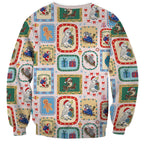 Australia Wildlife Christmas Stamp Sweatshirt Pink Aussie Native Animal Seamless Pattern