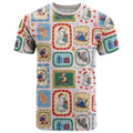 Australia Wildlife Christmas Stamp T Shirt Pink Aussie Native Animal Seamless Pattern
