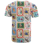 Australia Wildlife Christmas Stamp T Shirt Pink Aussie Native Animal Seamless Pattern