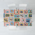 Australia Wildlife Christmas Stamp Tablecloth Pink Aussie Native Animal Seamless Pattern
