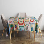 Australia Wildlife Christmas Stamp Tablecloth Pink Aussie Native Animal Seamless Pattern