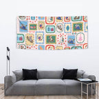Australia Wildlife Christmas Stamp Tapestry Pink Aussie Native Animal Seamless Pattern