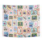 Australia Wildlife Christmas Stamp Tapestry Pink Aussie Native Animal Seamless Pattern