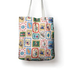 Australia Wildlife Christmas Stamp Tote Bag Pink Aussie Native Animal Seamless Pattern