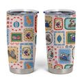 Australia Wildlife Christmas Stamp Tumbler Cup Pink Aussie Native Animal Seamless Pattern