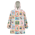 Australia Wildlife Christmas Stamp Wearable Blanket Hoodie Pink Aussie Native Animal Seamless Pattern