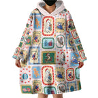 Australia Wildlife Christmas Stamp Wearable Blanket Hoodie Pink Aussie Native Animal Seamless Pattern