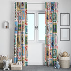 Australia Wildlife Christmas Stamp Window Curtain Pink Aussie Native Animal Seamless Pattern