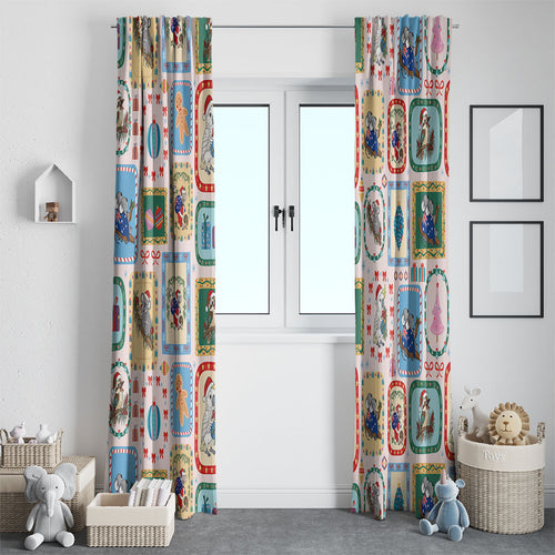 Australia Wildlife Christmas Stamp Window Curtain Pink Aussie Native Animal Seamless Pattern