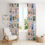 Australia Wildlife Christmas Stamp Window Curtain Pink Aussie Native Animal Seamless Pattern