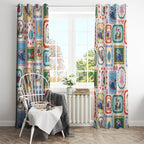 Australia Wildlife Christmas Stamp Window Curtain Pink Aussie Native Animal Seamless Pattern