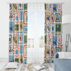 Australia Wildlife Christmas Stamp Window Curtain Pink Aussie Native Animal Seamless Pattern