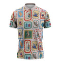 Australia Wildlife Christmas Stamp Zipper Polo Shirt Pink Aussie Native Animal Seamless Pattern