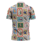 Australia Wildlife Christmas Stamp Zipper Polo Shirt Pink Aussie Native Animal Seamless Pattern