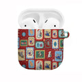 Australia Wildlife Christmas Stamp AirPods Case Red Aussie Native Animal Seamless Pattern