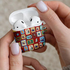 Australia Wildlife Christmas Stamp AirPods Case Red Aussie Native Animal Seamless Pattern