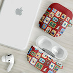 Australia Wildlife Christmas Stamp AirPods Case Red Aussie Native Animal Seamless Pattern