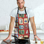 Australia Wildlife Christmas Stamp Apron Red Aussie Native Animal Seamless Pattern