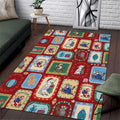 Australia Wildlife Christmas Stamp Area Rug Red Aussie Native Animal Seamless Pattern