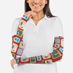 Australia Wildlife Christmas Stamp Arm Sleeves Red Aussie Native Animal Seamless Pattern