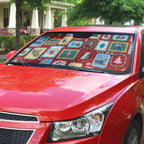 Australia Wildlife Christmas Stamp Auto Sun Shade Red Aussie Native Animal Seamless Pattern