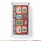 Australia Wildlife Christmas Stamp Baby Bed Cover Red Aussie Native Animal Seamless Pattern