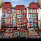 Australia Wildlife Christmas Stamp Back Car Seat Cover Red Aussie Native Animal Seamless Pattern