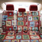 Australia Wildlife Christmas Stamp Back Car Seat Cover Red Aussie Native Animal Seamless Pattern