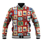 Australia Wildlife Christmas Stamp Baseball Jacket Red Aussie Native Animal Seamless Pattern