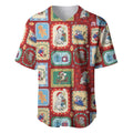Australia Wildlife Christmas Stamp Baseball Jersey Red Aussie Native Animal Seamless Pattern