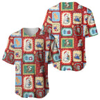 Australia Wildlife Christmas Stamp Baseball Jersey Red Aussie Native Animal Seamless Pattern