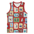 Australia Wildlife Christmas Stamp Basketball Jersey Red Aussie Native Animal Seamless Pattern