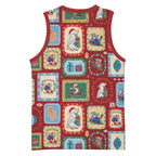 Australia Wildlife Christmas Stamp Basketball Jersey Red Aussie Native Animal Seamless Pattern