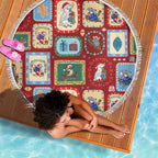 Australia Wildlife Christmas Stamp Beach Blanket Red Aussie Native Animal Seamless Pattern