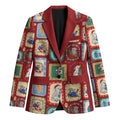 Australia Wildlife Christmas Stamp Blazer Red Aussie Native Animal Seamless Pattern