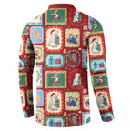 Australia Wildlife Christmas Stamp Button Sweatshirt Red Aussie Native Animal Seamless Pattern