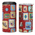 Australia Wildlife Christmas Stamp 4 in 1 Can Cooler Tumbler Red Aussie Native Animal Seamless Pattern
