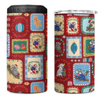 Australia Wildlife Christmas Stamp 4 in 1 Can Cooler Tumbler Red Aussie Native Animal Seamless Pattern