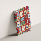 Australia Wildlife Christmas Stamp Canvas Wall Art Red Aussie Native Animal Seamless Pattern
