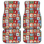 Australia Wildlife Christmas Stamp Car Mats Red Aussie Native Animal Seamless Pattern
